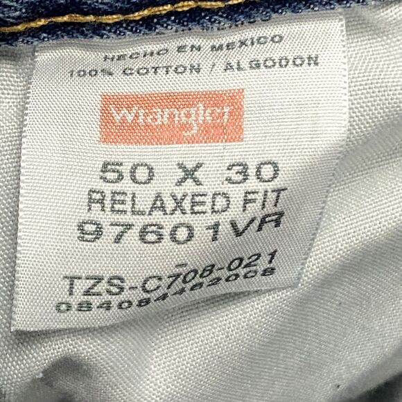 Wrangler Five Star Premium Denim Straight Leg Relaxed Fit Mens 50X30 Blue - Picture 6 of 16